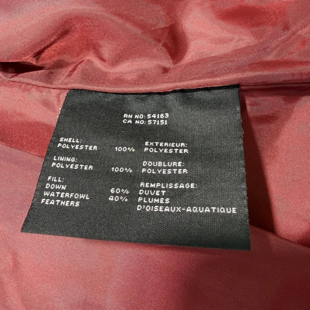 Marc‎ New York Andrew Marc Burgundy Down Puffer Jacket Asym Zip Funnel Neck L - Picture 10 of 10